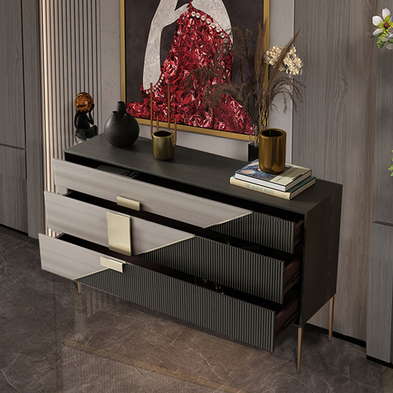 Classic Glam Combo Dresser Oak Storage Chest Dresser for Bedroom