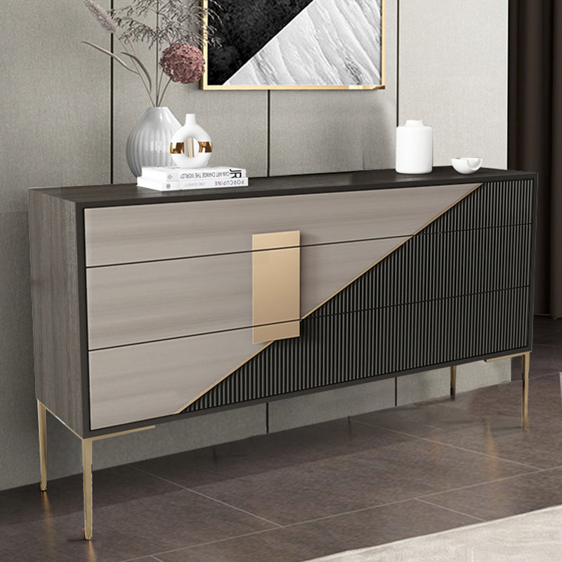 Classic Glam Combo Dresser Oak Storage Chest Dresser for Bedroom