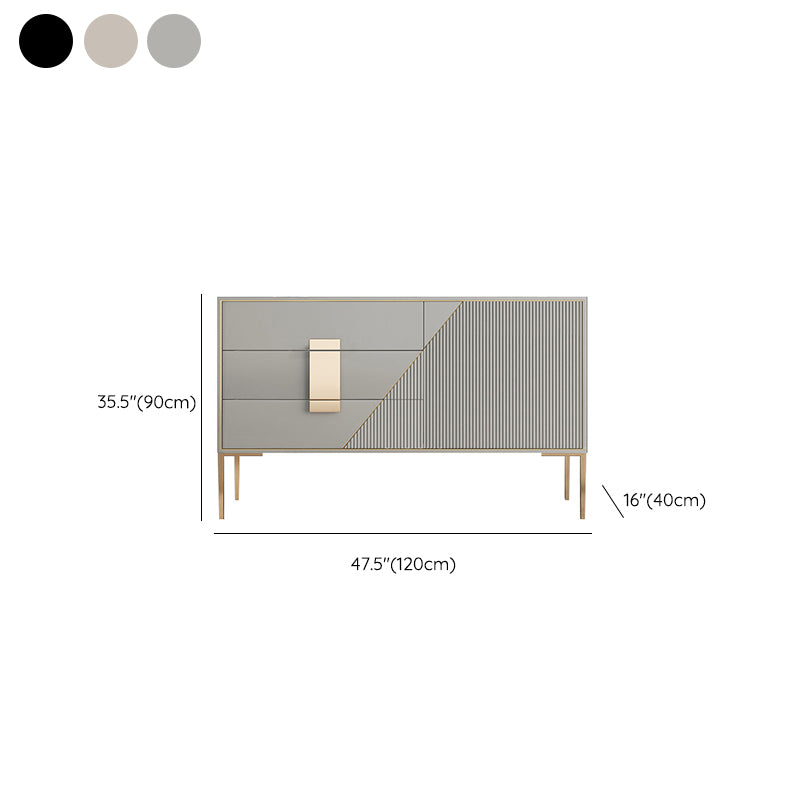 Classic Glam Combo Dresser Oak Storage Chest Dresser for Bedroom