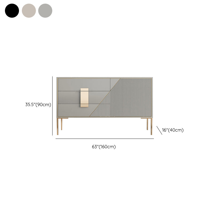 Classic Glam Combo Dresser Oak Storage Chest Dresser for Bedroom