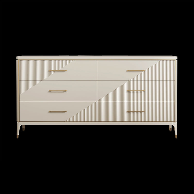 Classic Glam Double Dresser Birch Storage Chest with Drawers for Bedroom