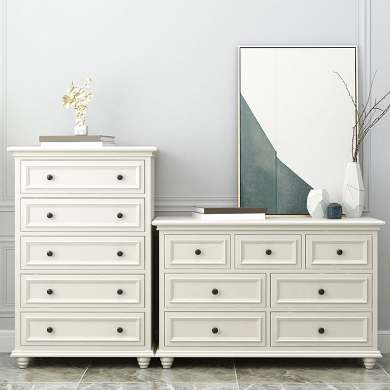 Traditional Storage Chest Solid Wood White Dresser , 23.33-inch Width