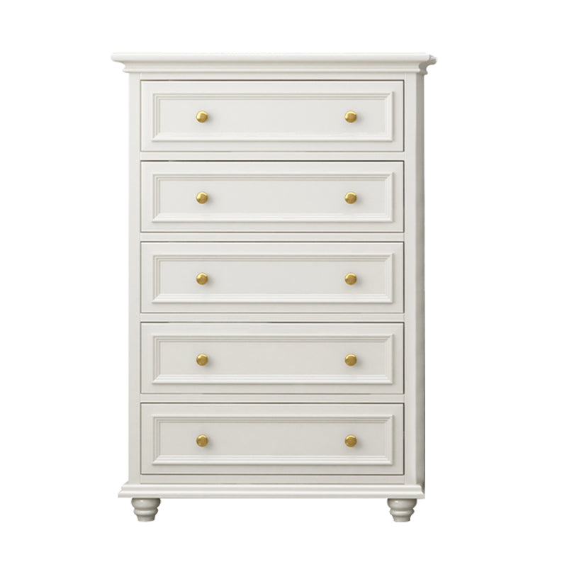 Traditional Storage Chest Solid Wood White Dresser , 23.33-inch Width