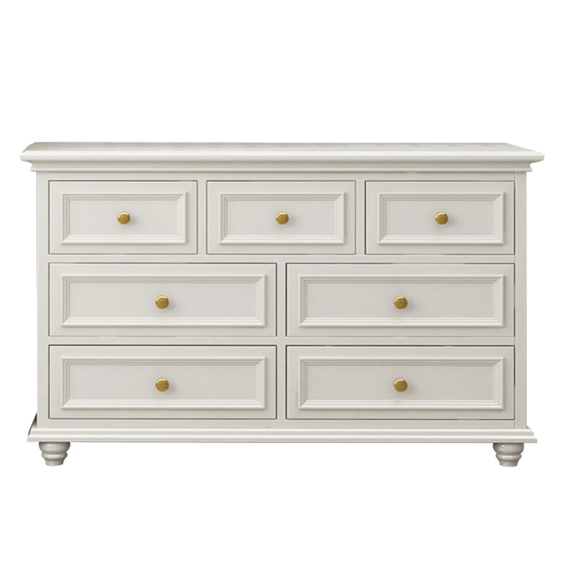 Traditional Storage Chest Solid Wood White Dresser , 23.33-inch Width