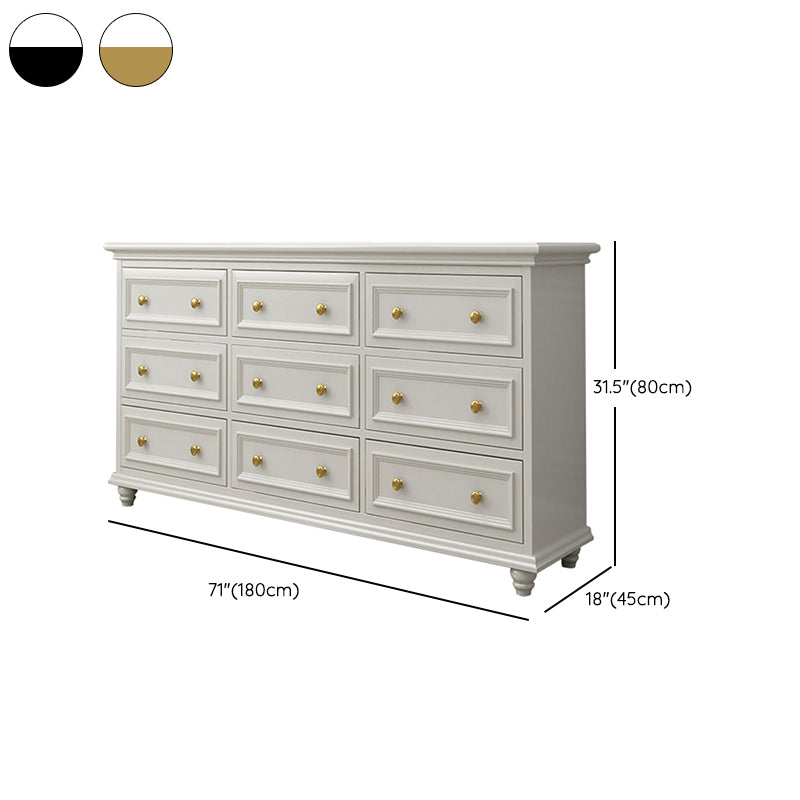 Traditional Storage Chest Solid Wood White Dresser , 23.33-inch Width