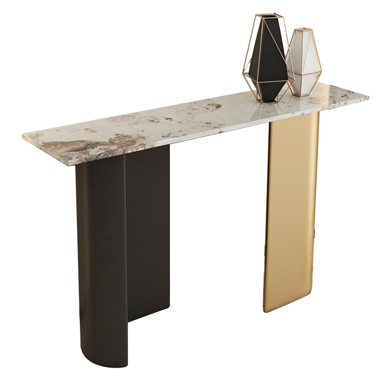 Glam Console Table Stone Rectangle Accent Table , 13.78-inch Wide