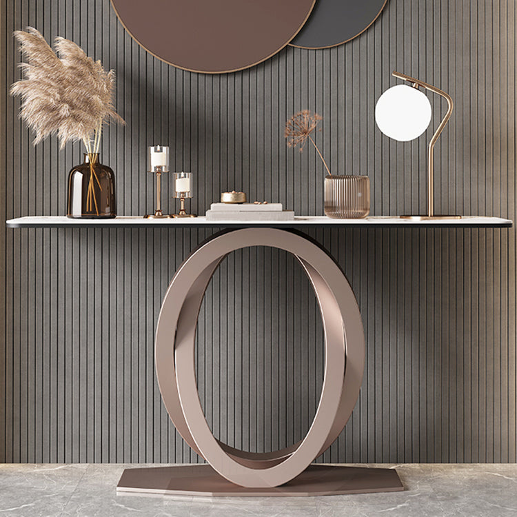 Modern Console Table Stone Abstract Base Accent Table , 33.46" Tall
