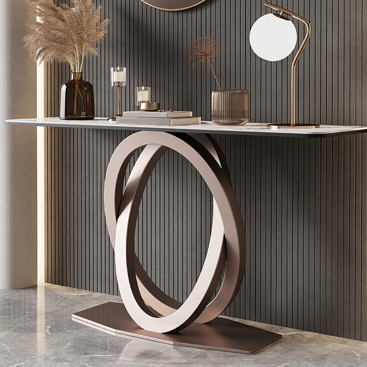 Modern Console Table Stone Abstract Base Accent Table , 33.46" Tall