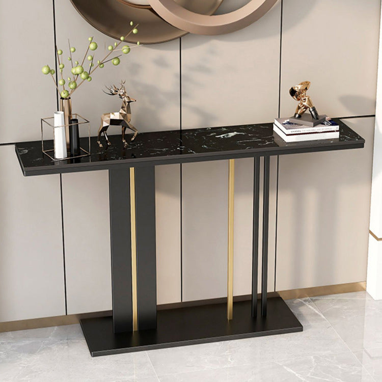 Rectangle Contemporary Console Table Antique Finish Console Sofa Table in Marble