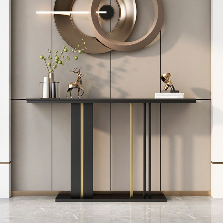 Rectangle Contemporary Console Table Antique Finish Console Sofa Table in Marble