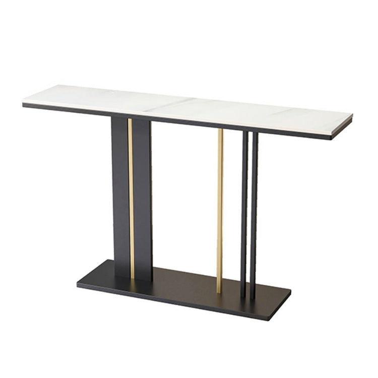 Rectangle Contemporary Console Table Antique Finish Console Sofa Table in Marble