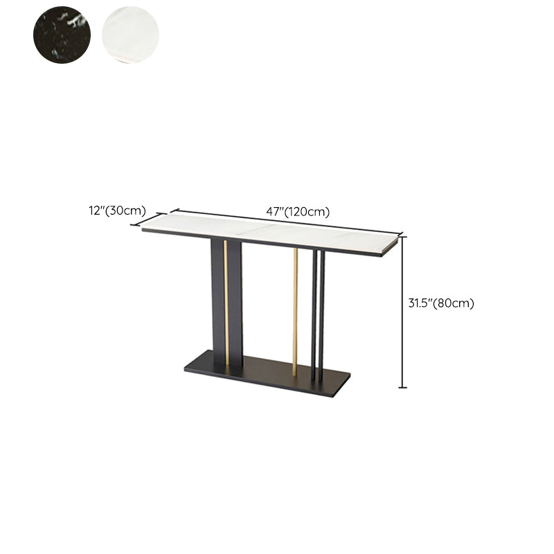 Rectangle Contemporary Console Table Antique Finish Console Sofa Table in Marble