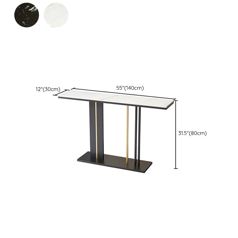 Rectangle Contemporary Console Table Antique Finish Console Sofa Table in Marble