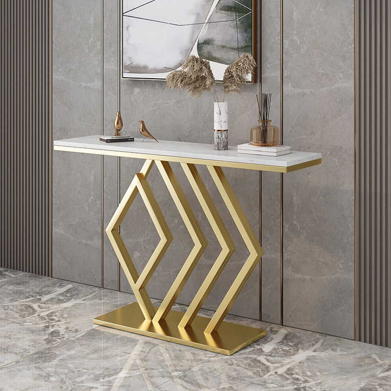 Modern Console Accent Table Antique Finish Console Sofa Table in Marble
