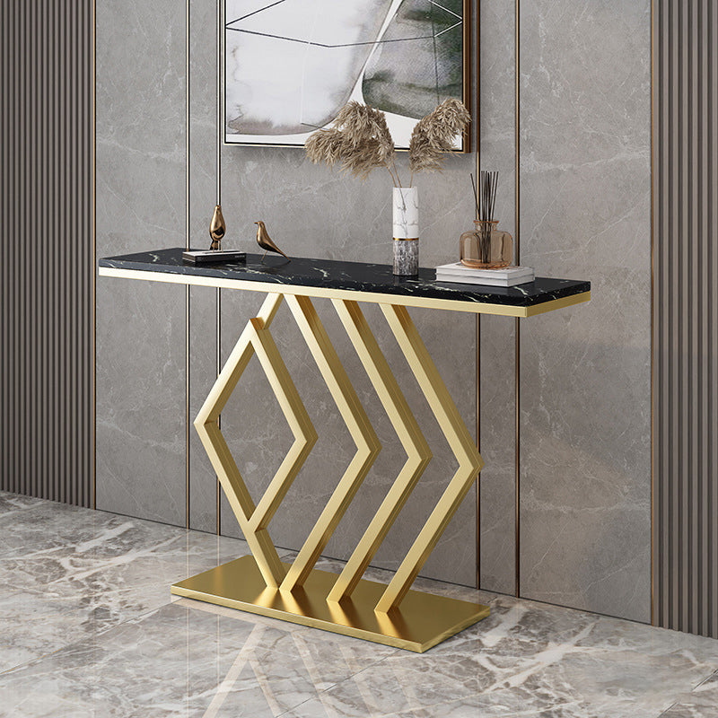Modern Console Accent Table Antique Finish Console Sofa Table in Marble