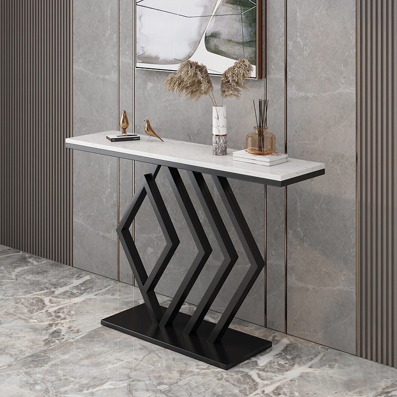 Modern Console Accent Table Antique Finish Console Sofa Table in Marble