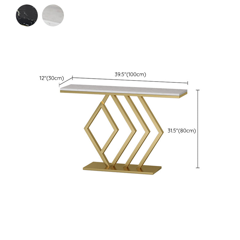 Modern Console Accent Table Antique Finish Console Sofa Table in Marble
