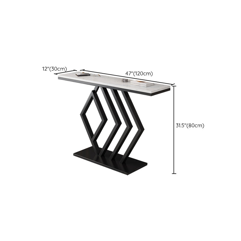 Modern Console Accent Table Antique Finish Console Sofa Table in Marble