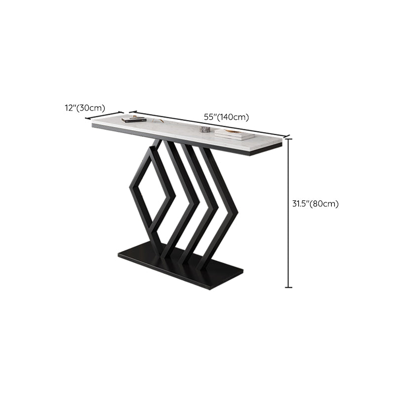 Modern Console Accent Table Antique Finish Console Sofa Table in Marble