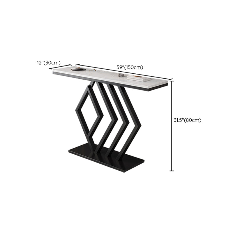Modern Console Accent Table Antique Finish Console Sofa Table in Marble