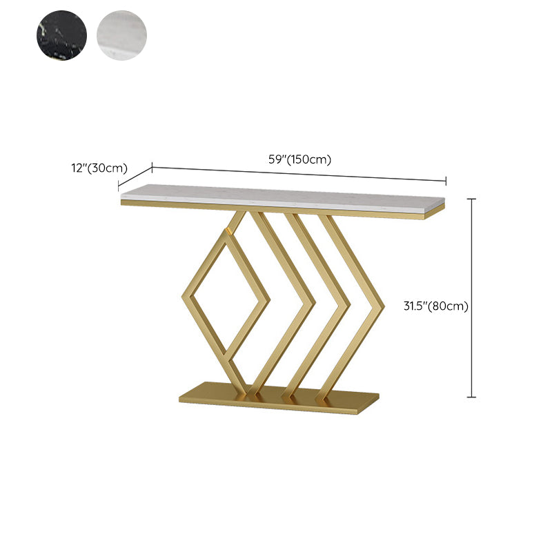 Modern Console Accent Table Antique Finish Console Sofa Table in Marble