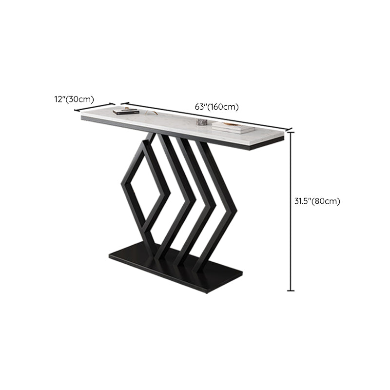 Modern Console Accent Table Antique Finish Console Sofa Table in Marble