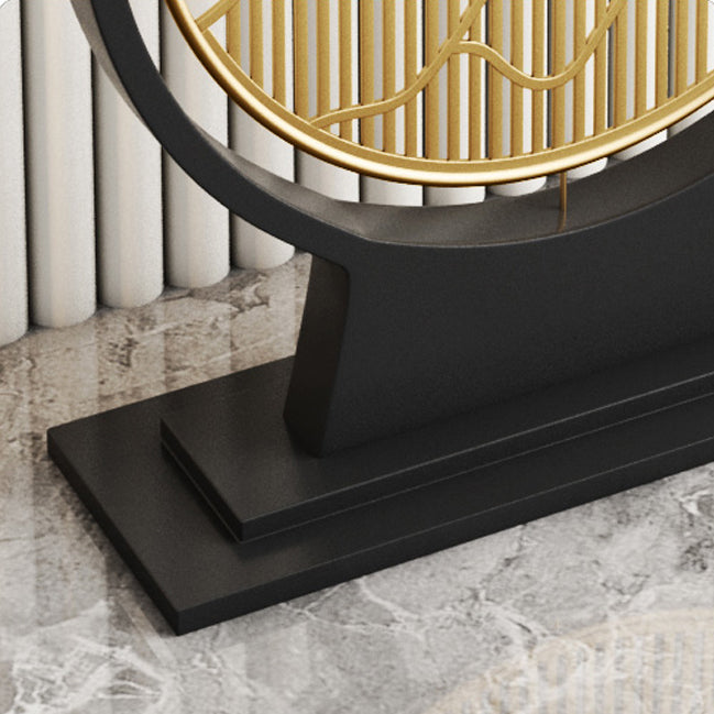 Glam Stone Half Moon Accent Table 1-shelf 31.5" Tall Console Table
