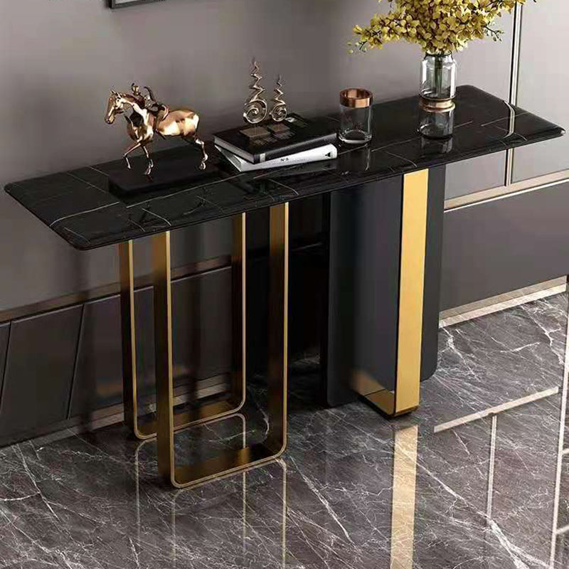 Rectangle Contemporary Console Accent Table Antique Finish Console Sofa Table in Marble