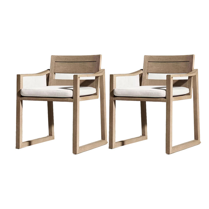 Solid Wood Patio Dining Chair in Brown Modern Upholstered Chairs