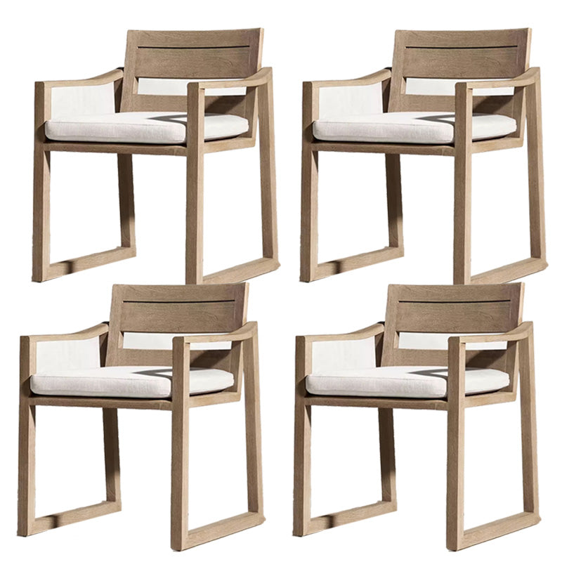 Solid Wood Patio Dining Chair in Brown Modern Upholstered Chairs