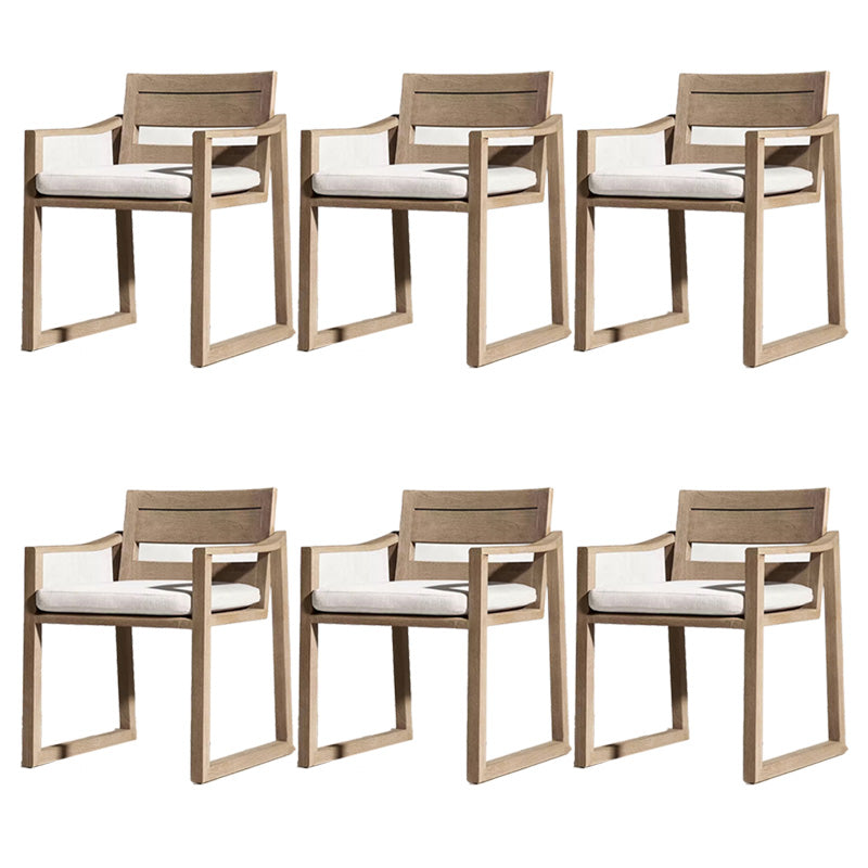 Solid Wood Patio Dining Chair in Brown Modern Upholstered Chairs