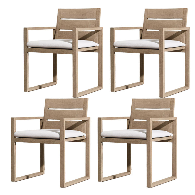 Solid Wood Patio Dining Chair in Brown Modern Upholstered Chairs