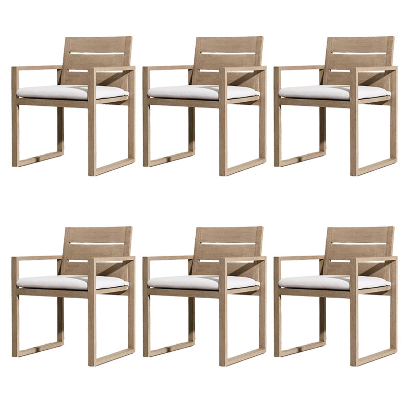Solid Wood Patio Dining Chair in Brown Modern Upholstered Chairs