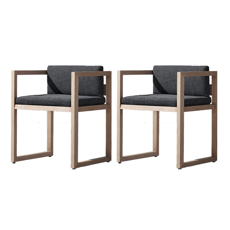 Solid Wood Patio Dining Chair in Brown Modern Upholstered Chairs