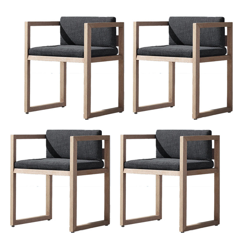 Solid Wood Patio Dining Chair in Brown Modern Upholstered Chairs