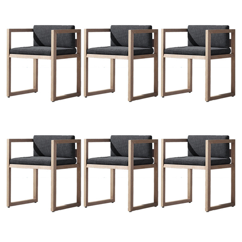 Solid Wood Patio Dining Chair in Brown Modern Upholstered Chairs