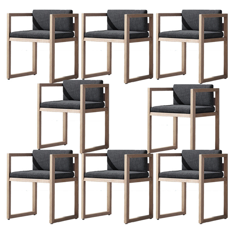Solid Wood Patio Dining Chair in Brown Modern Upholstered Chairs