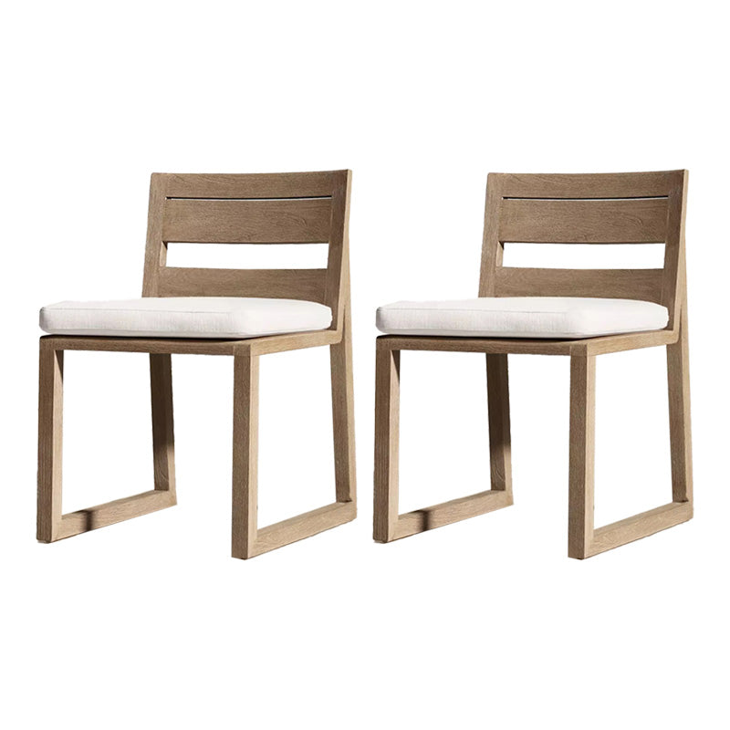 Solid Wood Patio Dining Chair in Brown Modern Upholstered Chairs