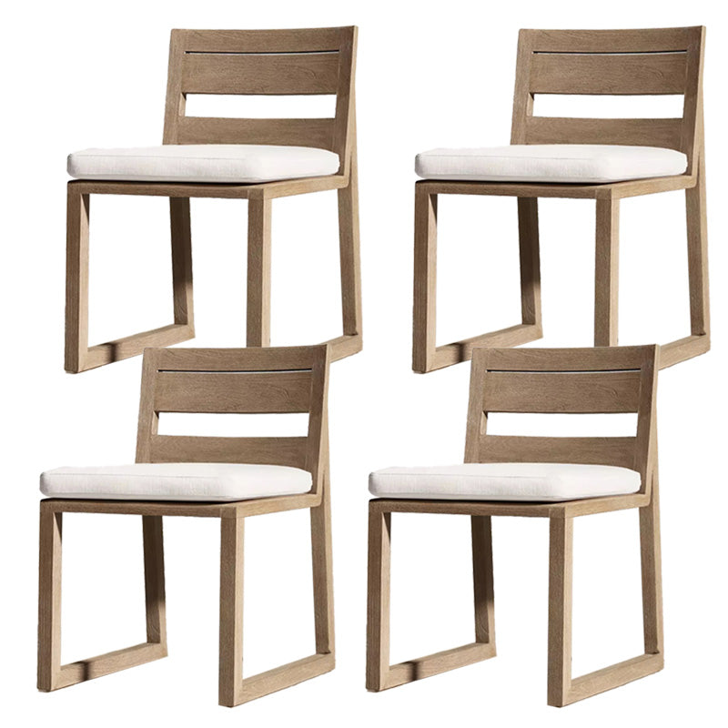 Solid Wood Patio Dining Chair in Brown Modern Upholstered Chairs