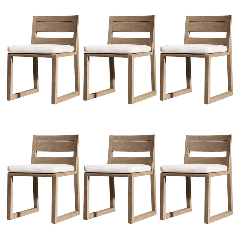 Solid Wood Patio Dining Chair in Brown Modern Upholstered Chairs