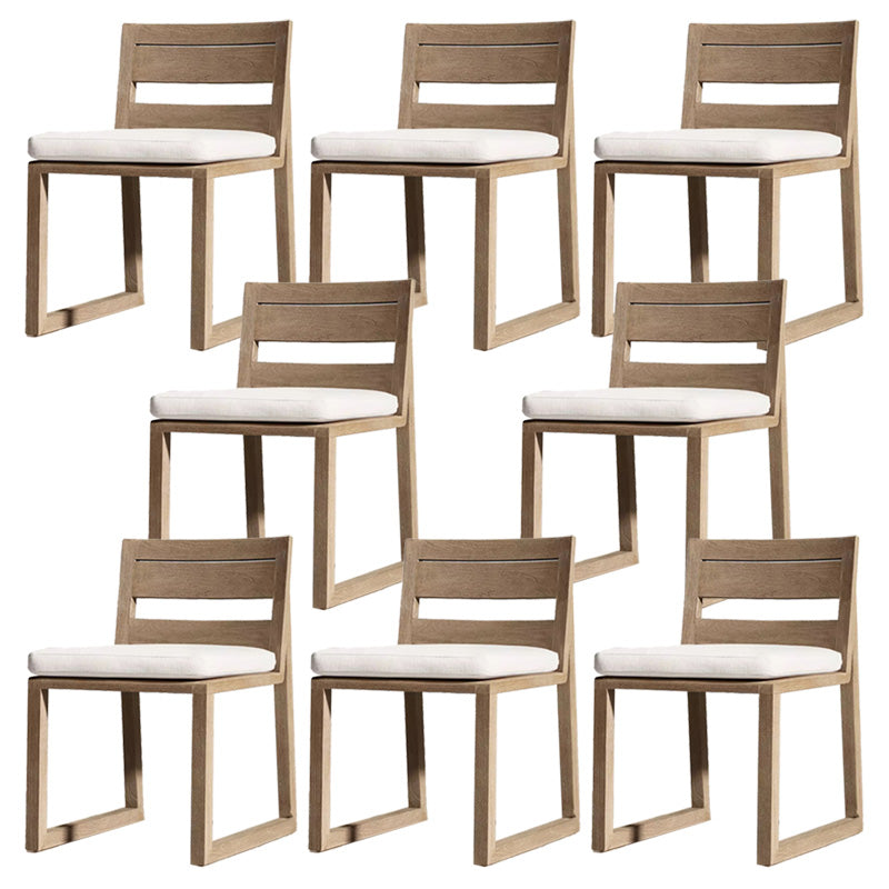 Solid Wood Patio Dining Chair in Brown Modern Upholstered Chairs
