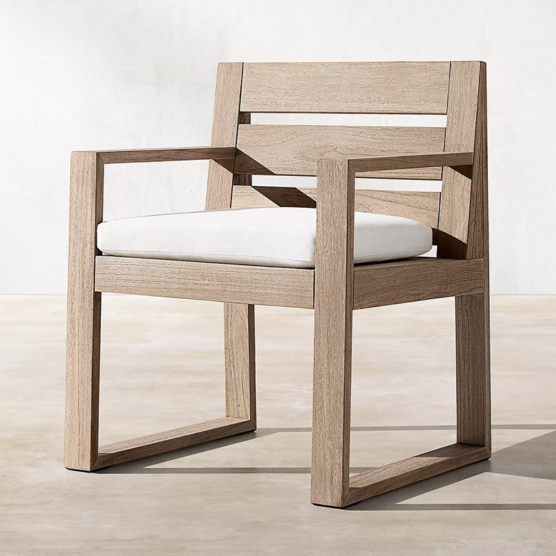 Solid Wood Patio Dining Chair in Brown Modern Upholstered Chairs