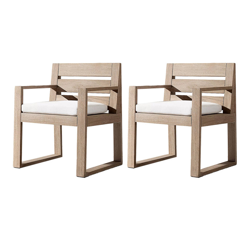Solid Wood Patio Dining Chair in Brown Modern Upholstered Chairs