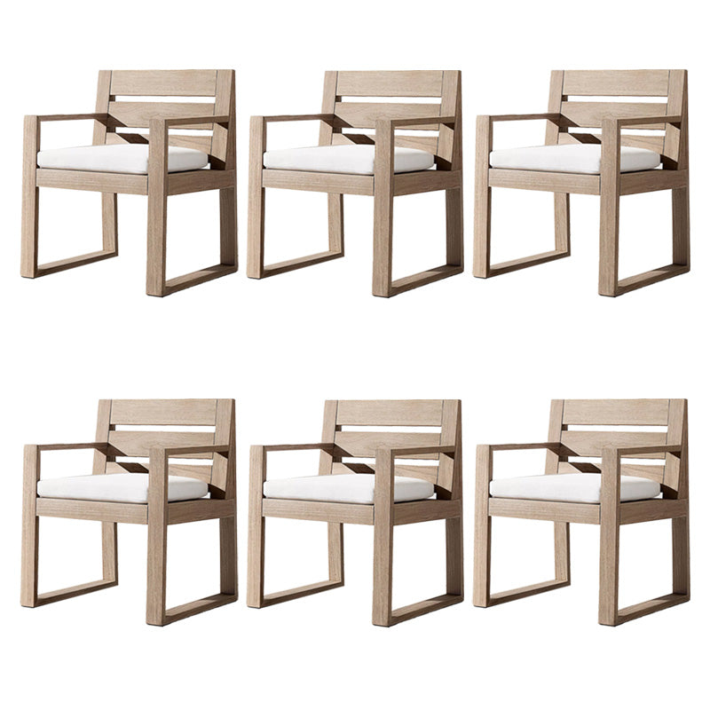 Solid Wood Patio Dining Chair in Brown Modern Upholstered Chairs