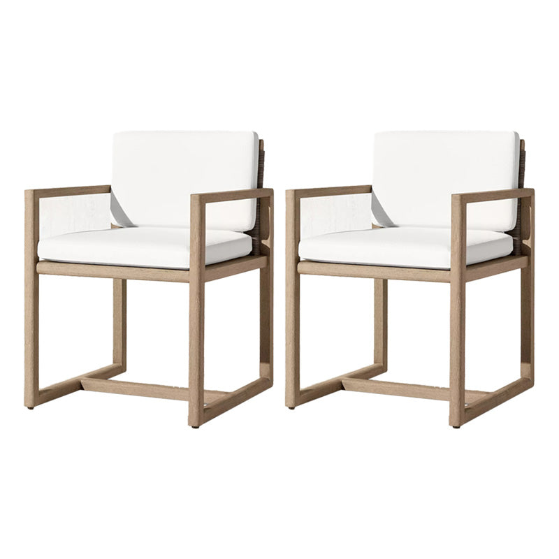 Solid Wood Patio Dining Chair in Brown Modern Upholstered Chairs