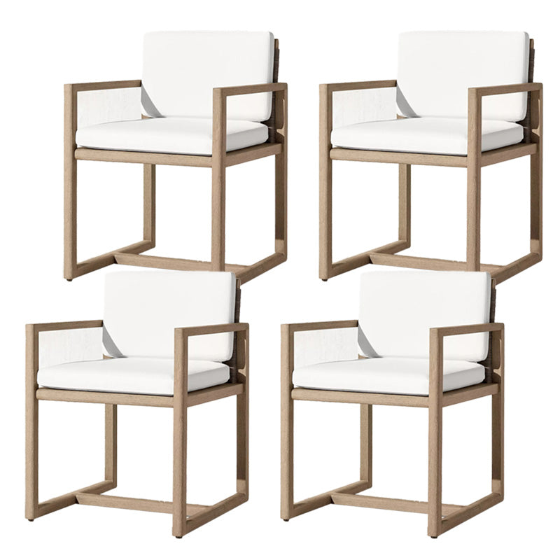 Solid Wood Patio Dining Chair in Brown Modern Upholstered Chairs