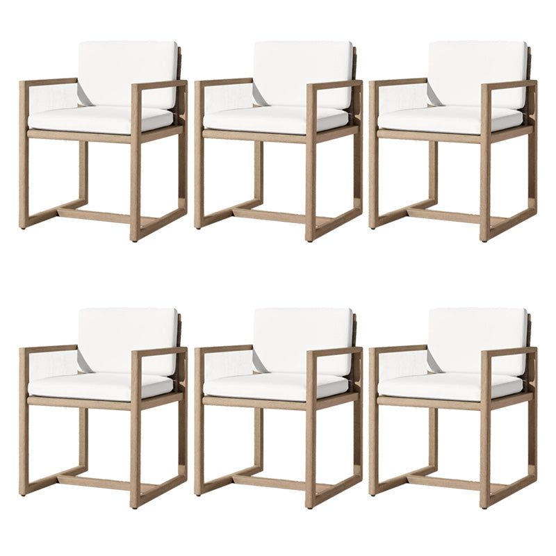 Solid Wood Patio Dining Chair in Brown Modern Upholstered Chairs