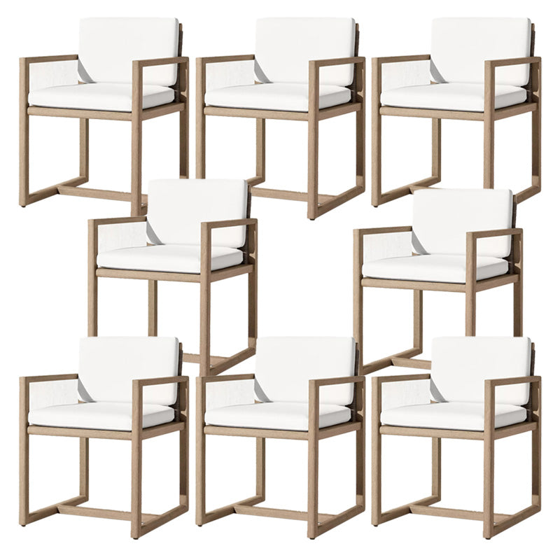 Solid Wood Patio Dining Chair in Brown Modern Upholstered Chairs