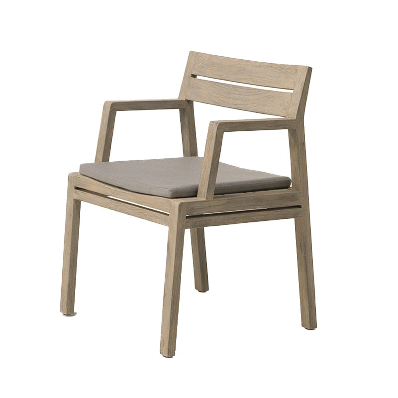 Solid Wood Patio Dining Chair in Brown Modern Upholstered Chairs