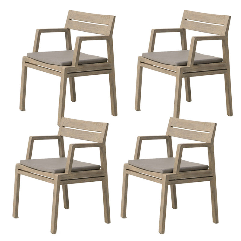 Solid Wood Patio Dining Chair in Brown Modern Upholstered Chairs